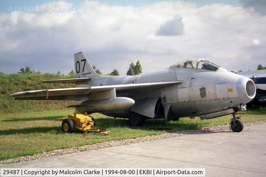 29487, Saab J-29F Tunnan C/N 29487, Saab J29F Tunnan. At the Mobilium Museum in Billund, Denmark in 1994.