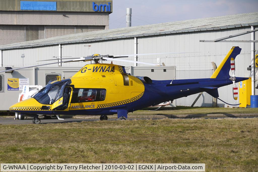 G-WNAA, 2000 Agusta A-109E Power C/N 11090, Temporarily based at East Midlands as Ambulance cover