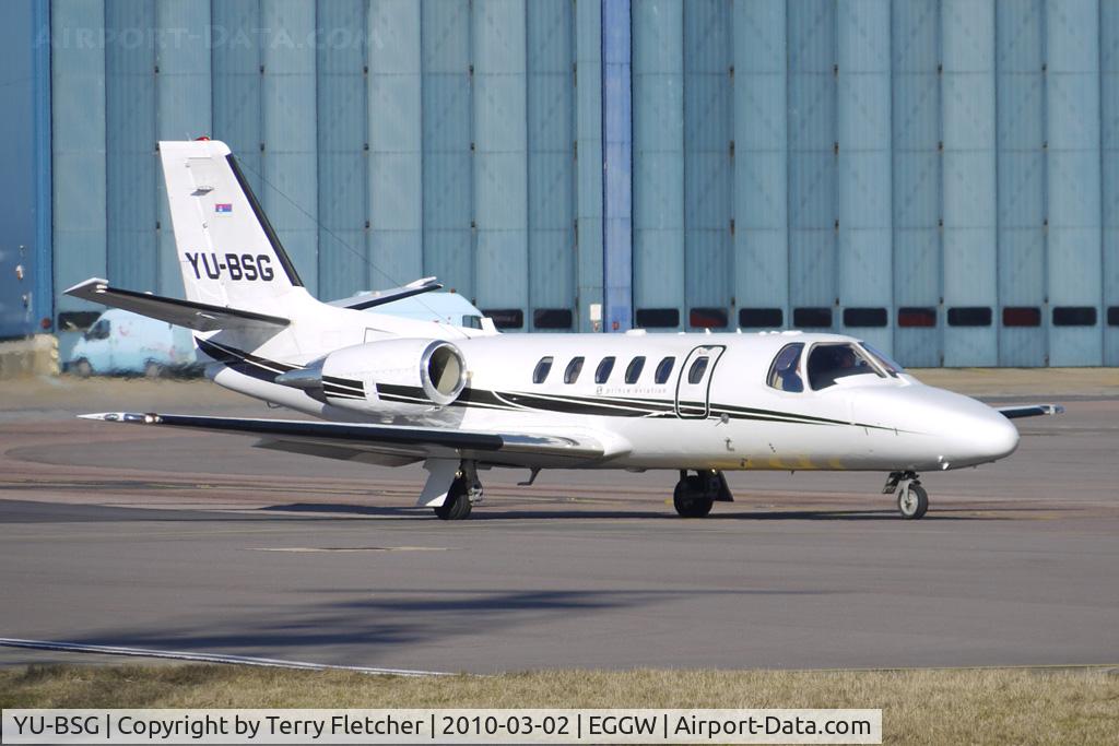 YU-BSG, 2003 Cessna 550 Citation Bravo C/N 550-1049, Prince Aviation's Citation II Bravo at Luton