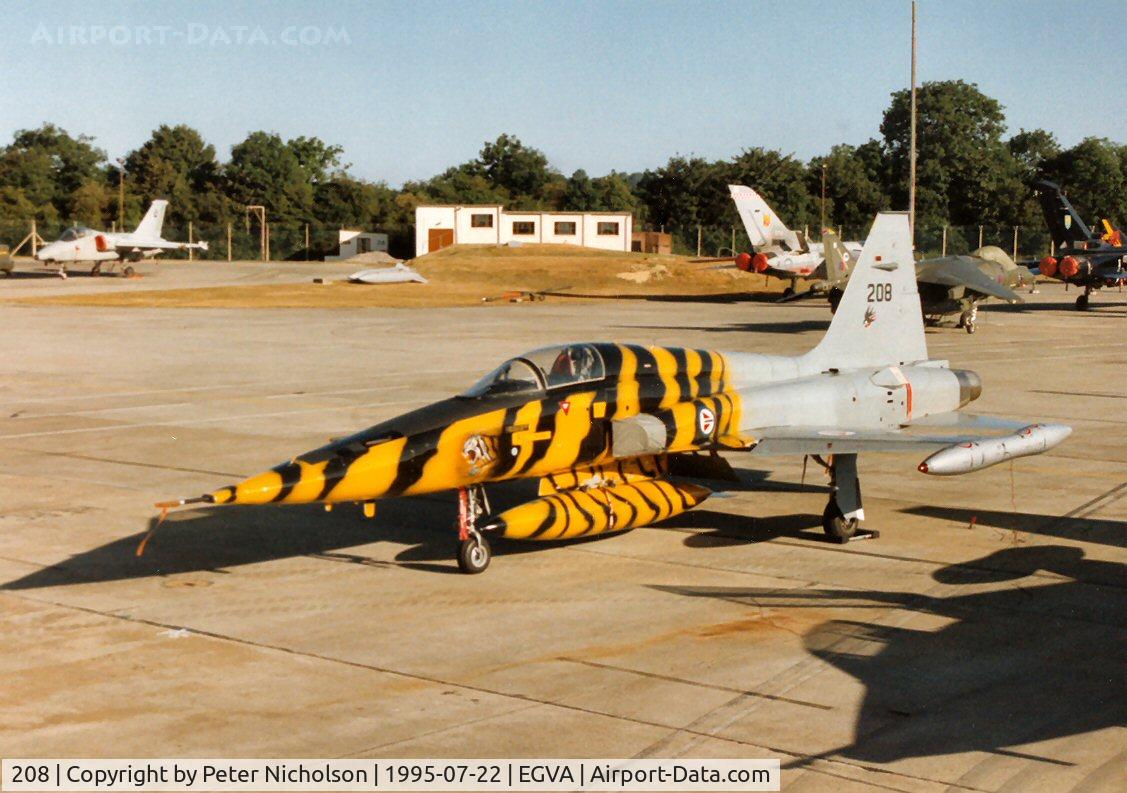 208, 1966 Northrop F-5A Freedom Fighter C/N N.7031, F-5A, callsign Norwegian 5015, of 336 Skv on the flight-line at the 1995 Intnl Air Tattoo at RAF Fairford.