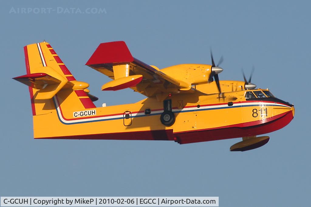 C-GCUH, 2009 Canadair CL-215-6B11 CL-415 C/N 2075, Delivery flight - climbing away from 05L at MAN.
