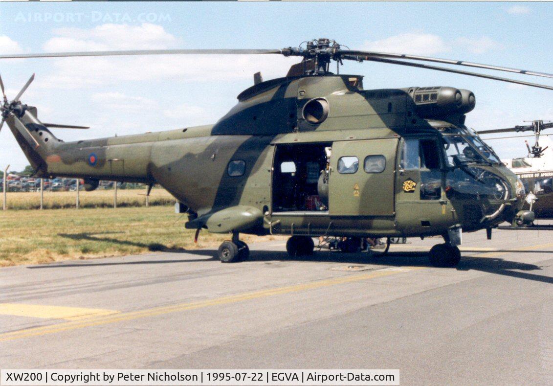 XW200, 1971 Westland Puma HC.1 C/N 1048/F9747, Puma HC.1, callsign OKV 30, of 230 Squadron at RAF Aldergrove on display at the 1995 Intnl Air Tattoo at RAF Fairford.