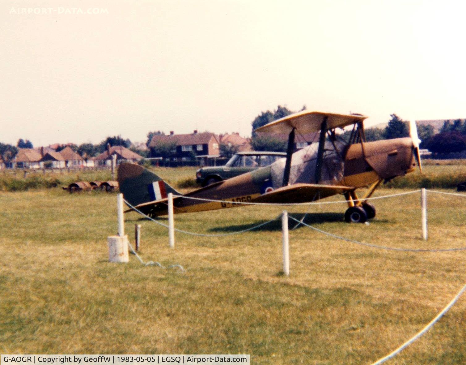G-AOGR, 1942 De Havilland DH-82A Tiger Moth II C/N 84566, DH-82A Tiger Moth Clacton 1983