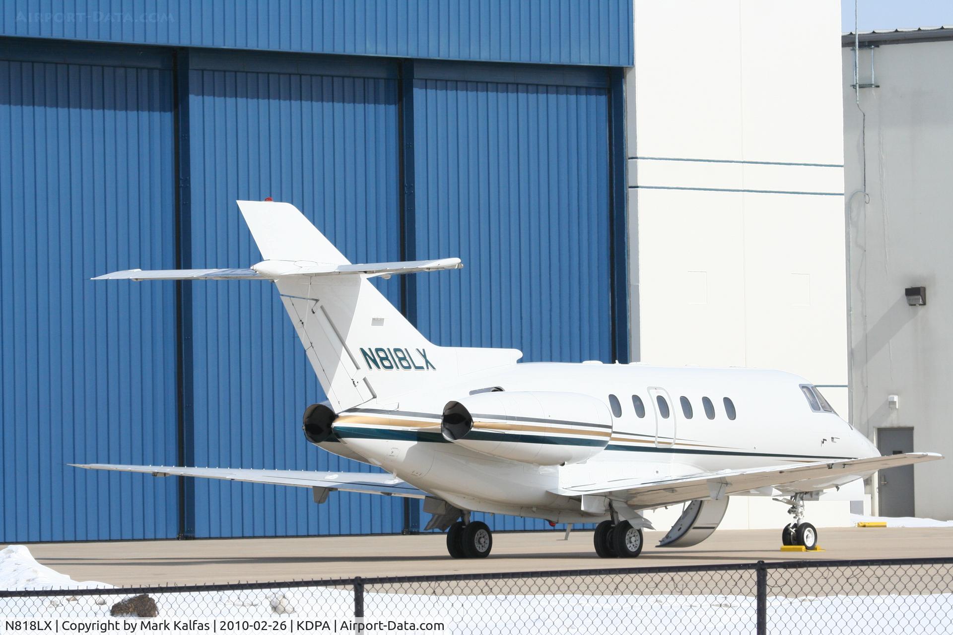 N818LX, 2001 Raytheon Hawker 800XP C/N 258534, Ed Aero HAWKER 800XP, on the ramp KDPA preparing for a trip down to KEYW.