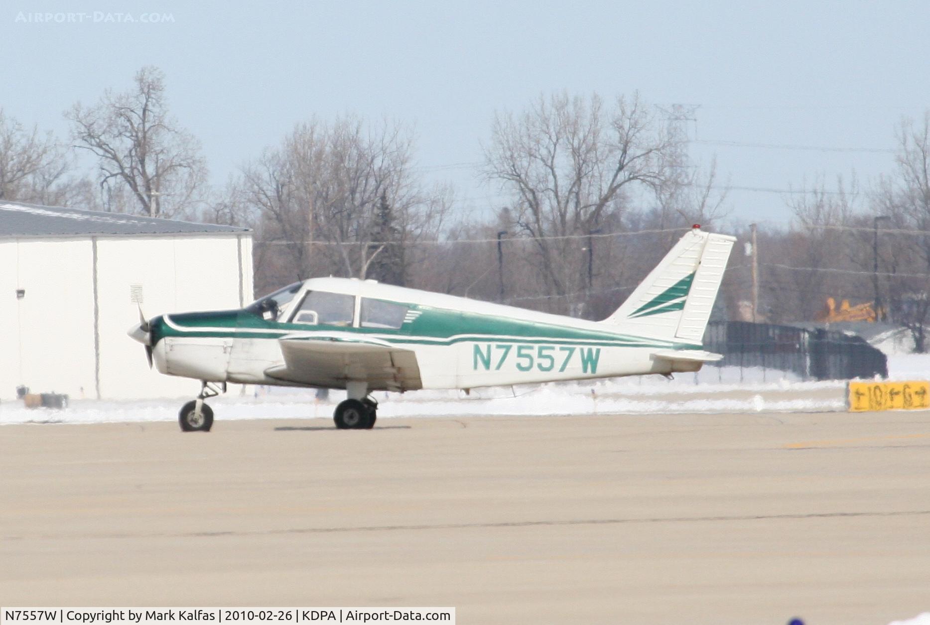 N7557W, 1963 Piper PA-28 C/N 28-1497, Piper PA-28 on the ramp KDPA after a trip from KIFA.