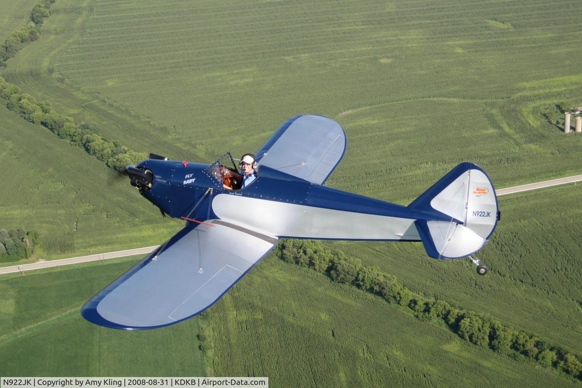 N922JK, 2004 Bowers Fly Baby 1A C/N 604, Fly Baby 1A (A-65-8) over northern Illinois