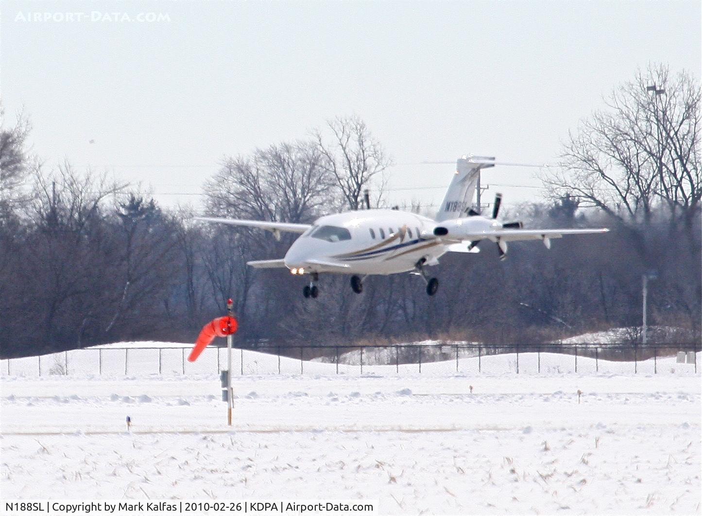 N188SL, 2008 Piaggio P-180 Avanti II C/N 1174, Avantair Piaggio P180 , N188SL landing with a strong crosswind 2L KDPA arriving from  KYNG.