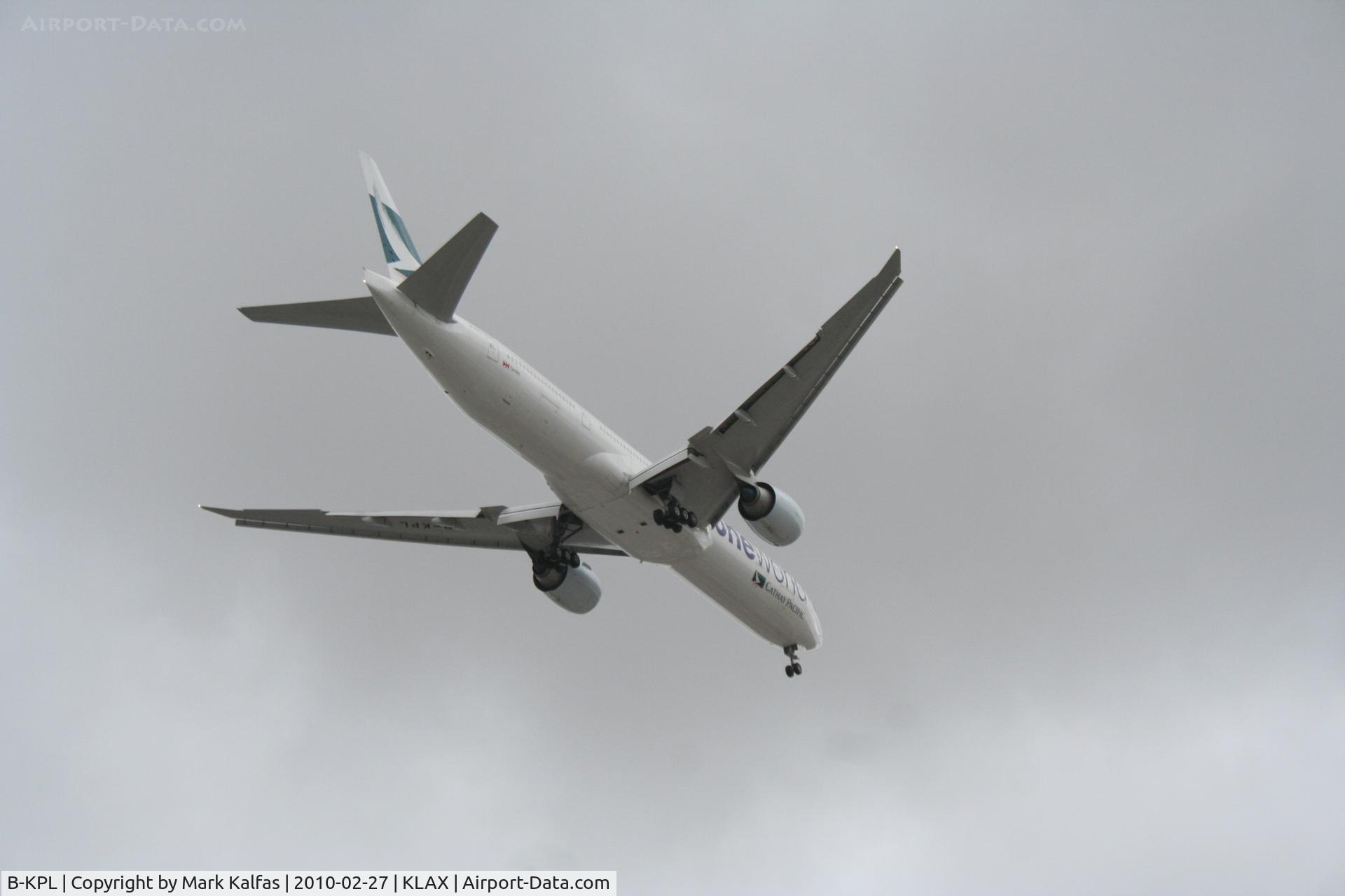 B-KPL, 2009 Boeing 777-367/ER C/N 36161, Cathay Pacific Cargo Boeing 777-367(ER), B-KPL on approach 24R KLAX..