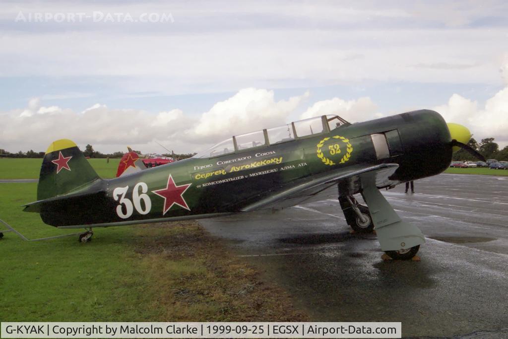 G-KYAK, 1947 Let C-11 (Yak-11) C/N 171101, Yak C-11 at a North Weald Photoshoot in 1999.