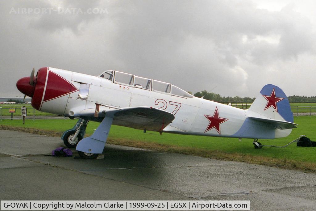 G-OYAK, 1945 Let C-11 (Yak-11) C/N 1701139, Let C-11 (Yak-11) at a North Weald Photoshoot in 1999.