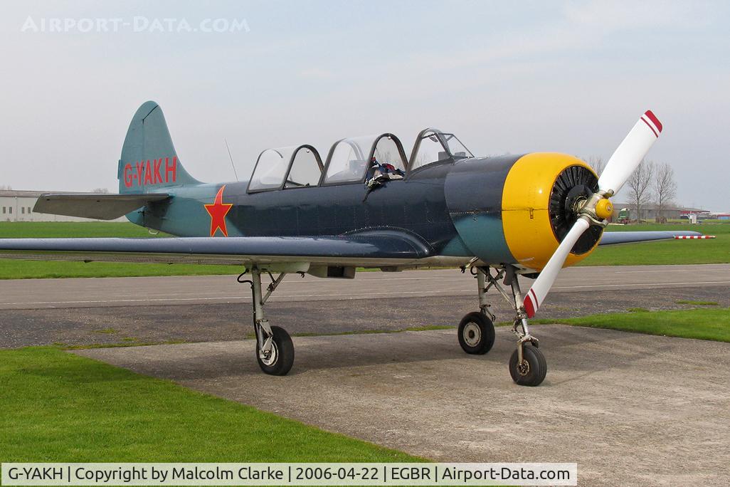 G-YAKH, 1989 Bacau Yak-52 C/N 899915, Bacau Yak-52. At Breighton Airfield in 2006. Previously registered as RA-01948.