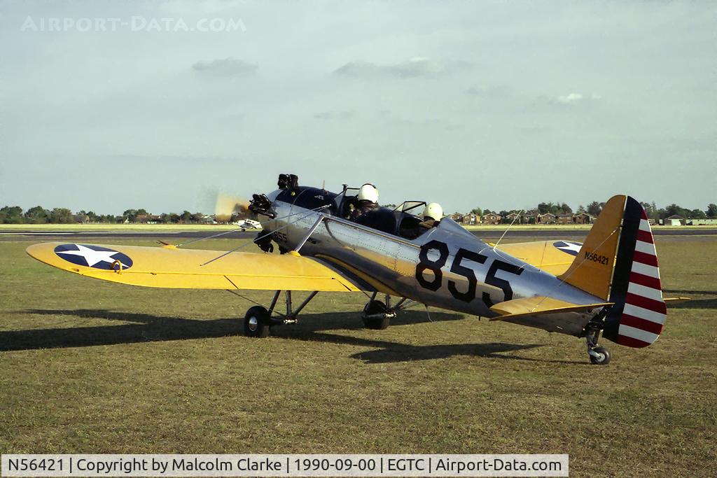 N56421, 1941 Ryan Aeronautical ST3KR C/N 1539, Ryan PT-22C Recruit (ST3KR) at Cranfield Airport, UK in 1990.