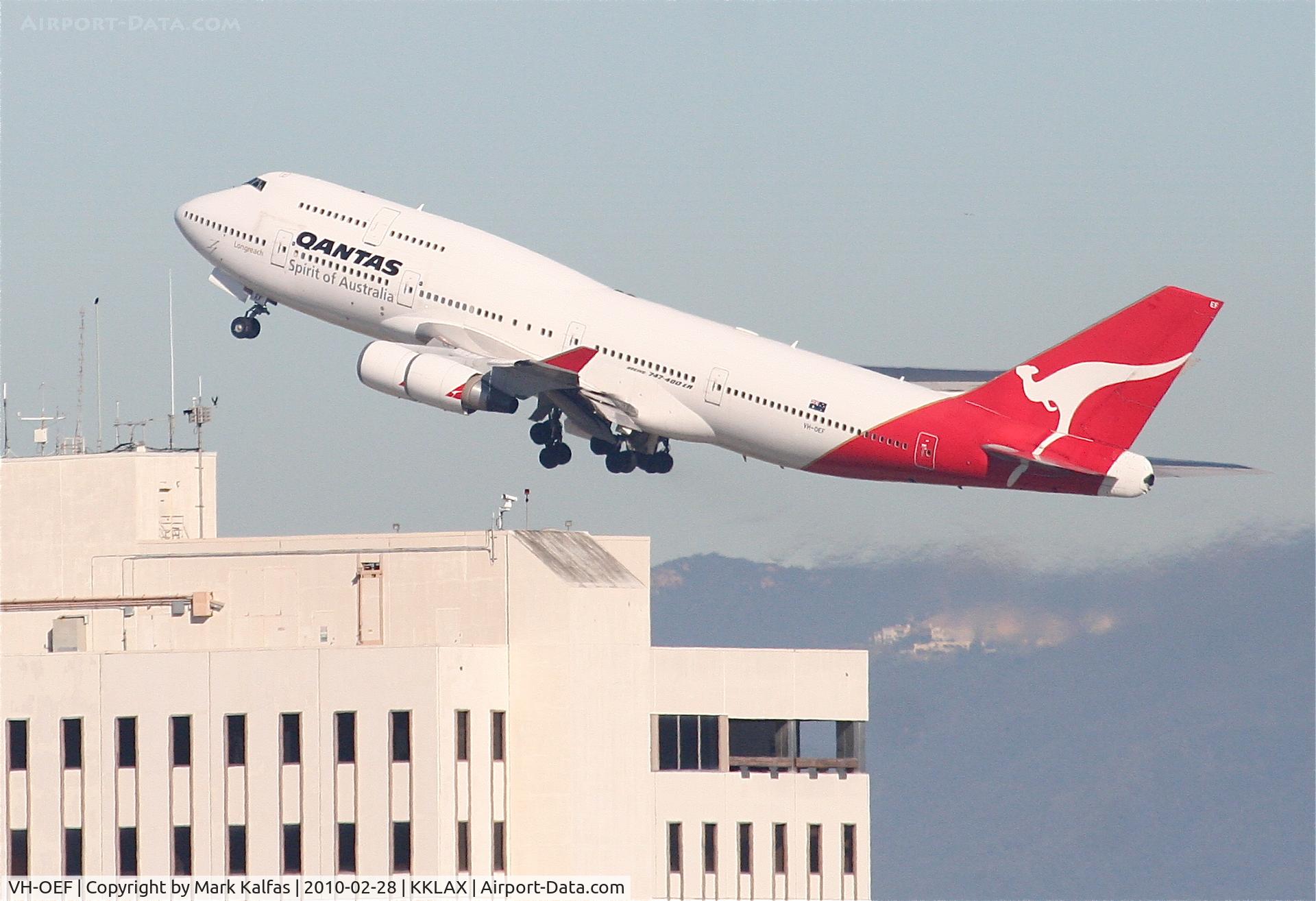 VH-OEF, 2002 Boeing 747-438/ER C/N 32910, Qatntas Boeing 747-438, QFA107 to KJFK, 24L departure KLAX.