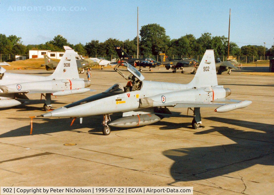 902, 1967 Northrop F-5A Freedom Fighter C/N N.7065, F-5A 902 of 336 Skv Royal Norwegian Air Force on the flight-line at the 1995 Intnl Air Tattoo at RAF Fairford.