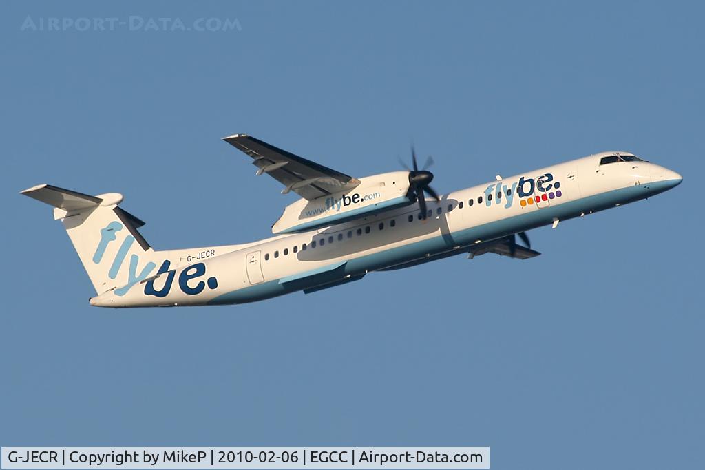 G-JECR, 2006 De Havilland Canada DHC-8-402Q Dash 8 C/N 4139, Climbing away from Runway 05L.