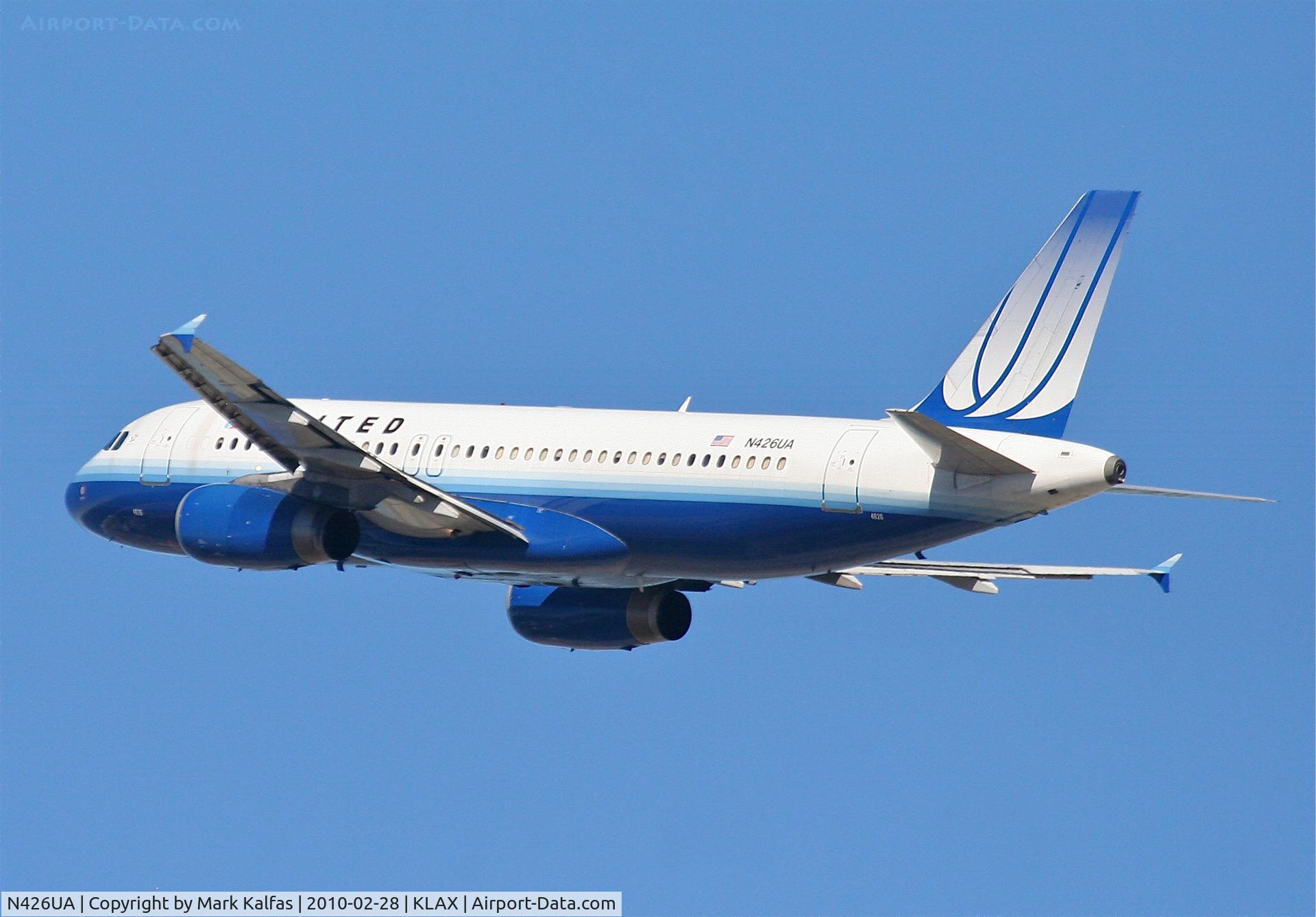 N426UA, 1995 Airbus A320-232 C/N 510, United Airlines Airbus A320-232, UAL946T 25R departure for KIAD.