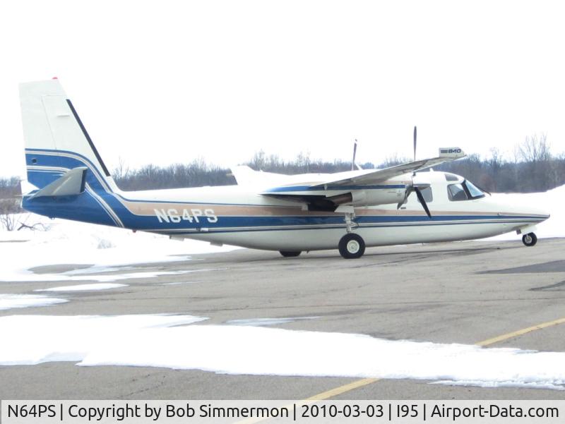 N64PS, 1981 Gulfstream 690C Jetprop 840 C/N 11702, On the ramp at Kenton, Ohio