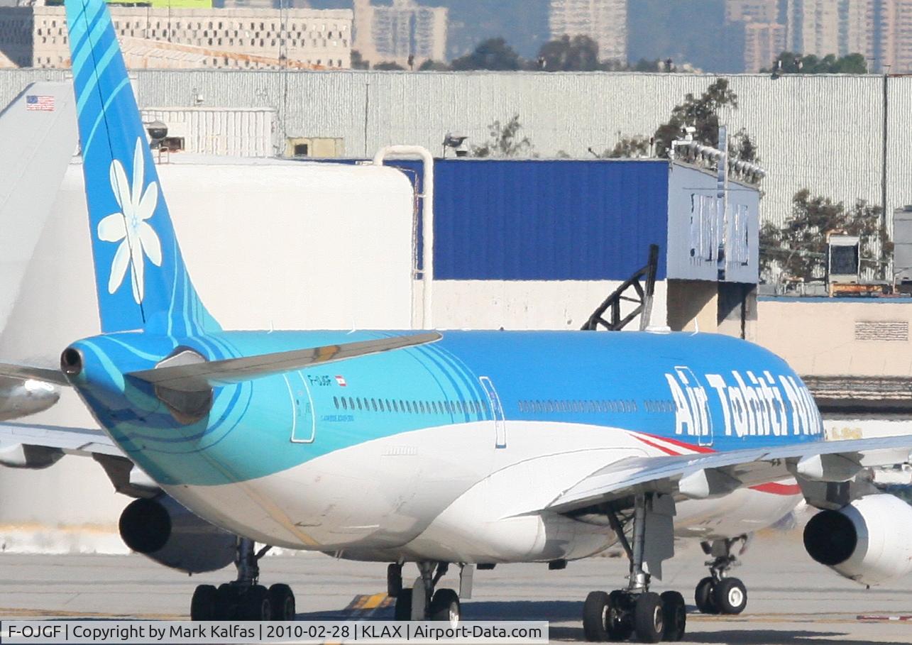 F-OJGF, 2001 Airbus A340-313 C/N 385, Air Tahiti Nui Airbus A340-313, F-OJGF taxiway Tango KLAX.