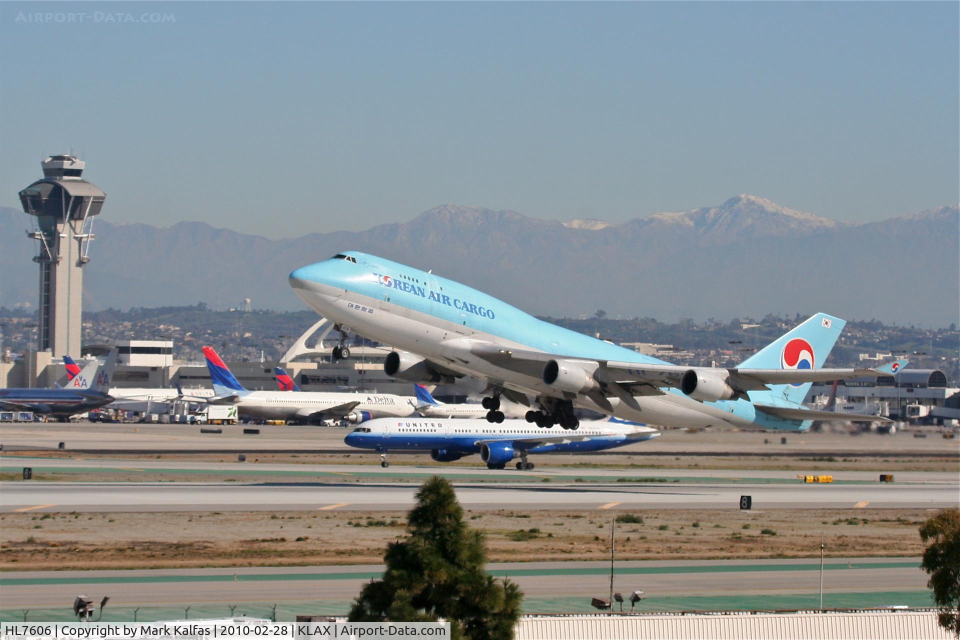 HL7606, 1989 Boeing 747-4B5-F C/N 24199, Korean Airlines Cargo Boeing 747-4B5F, KAL8208 25R departure for PANC.