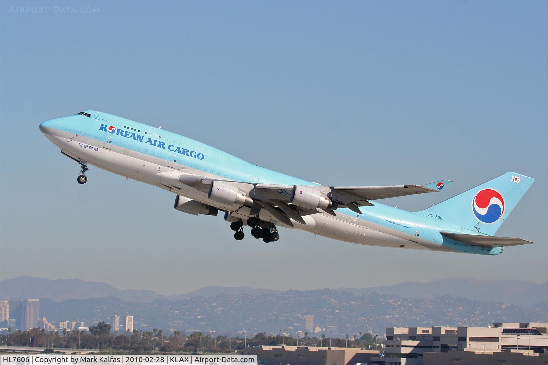 HL7606, 1989 Boeing 747-4B5-F C/N 24199, Korean Airlines Cargo Boeing 747-4B5F, KAL8208 25R departure for PANC.