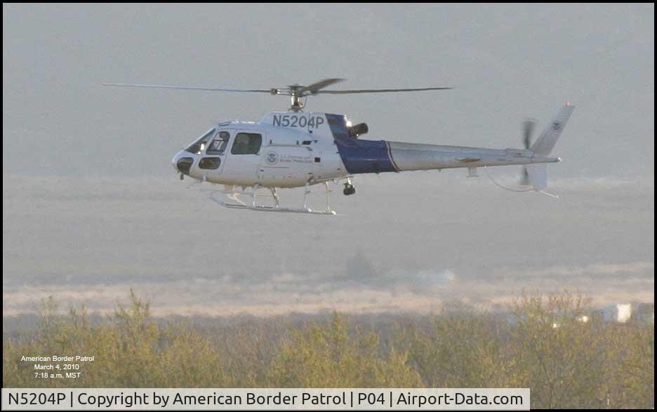 N5204P, 1998 Eurocopter AS-350B-2 Ecureuil C/N 3121, Customs and Border Patrol over San Pedro River