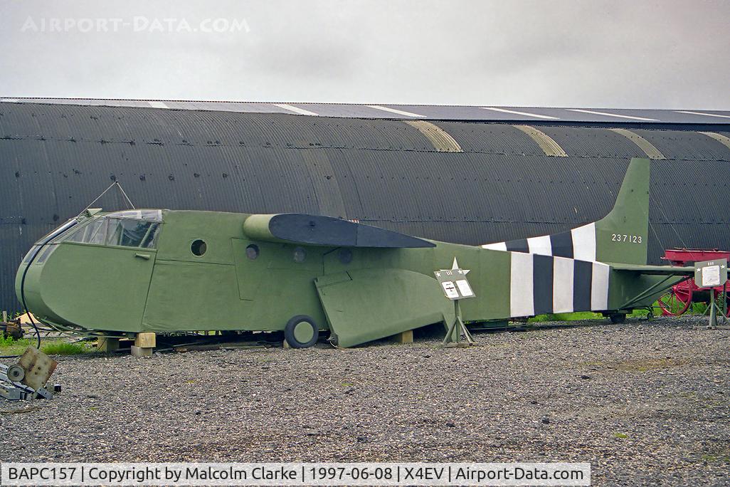 BAPC157, Waco CG-4A Hadrian Replica C/N BAPC.157, Waco CG-4A Hadrian. The fuselage of a USAF glider from World War II at the Yorkshire Air Museum, Elvington in 1997.