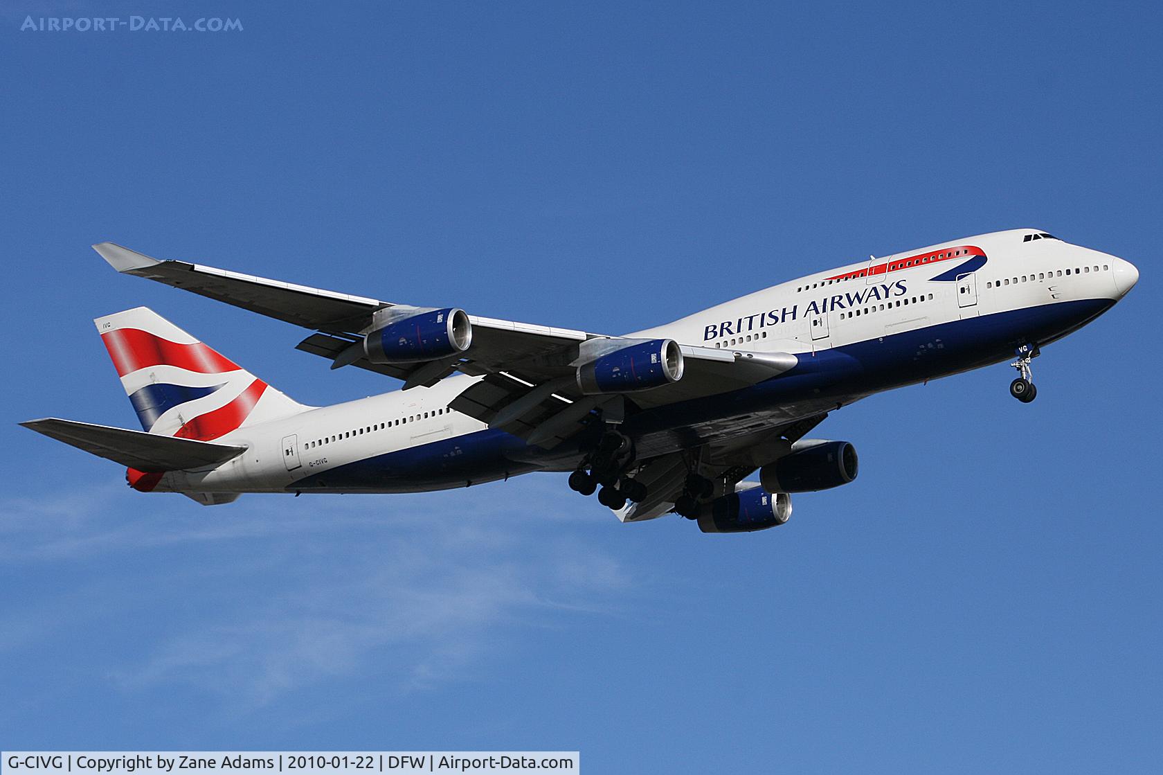 G-CIVG, 1995 Boeing 747-436 C/N 25813, Speedbird 747 landing at DFW