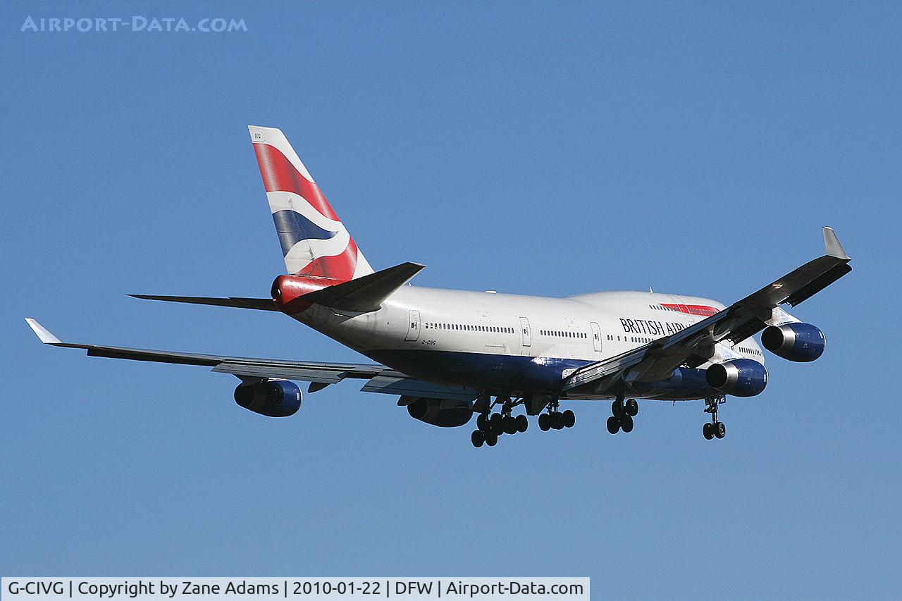 G-CIVG, 1995 Boeing 747-436 C/N 25813, Speedbird 747 landing at DFW