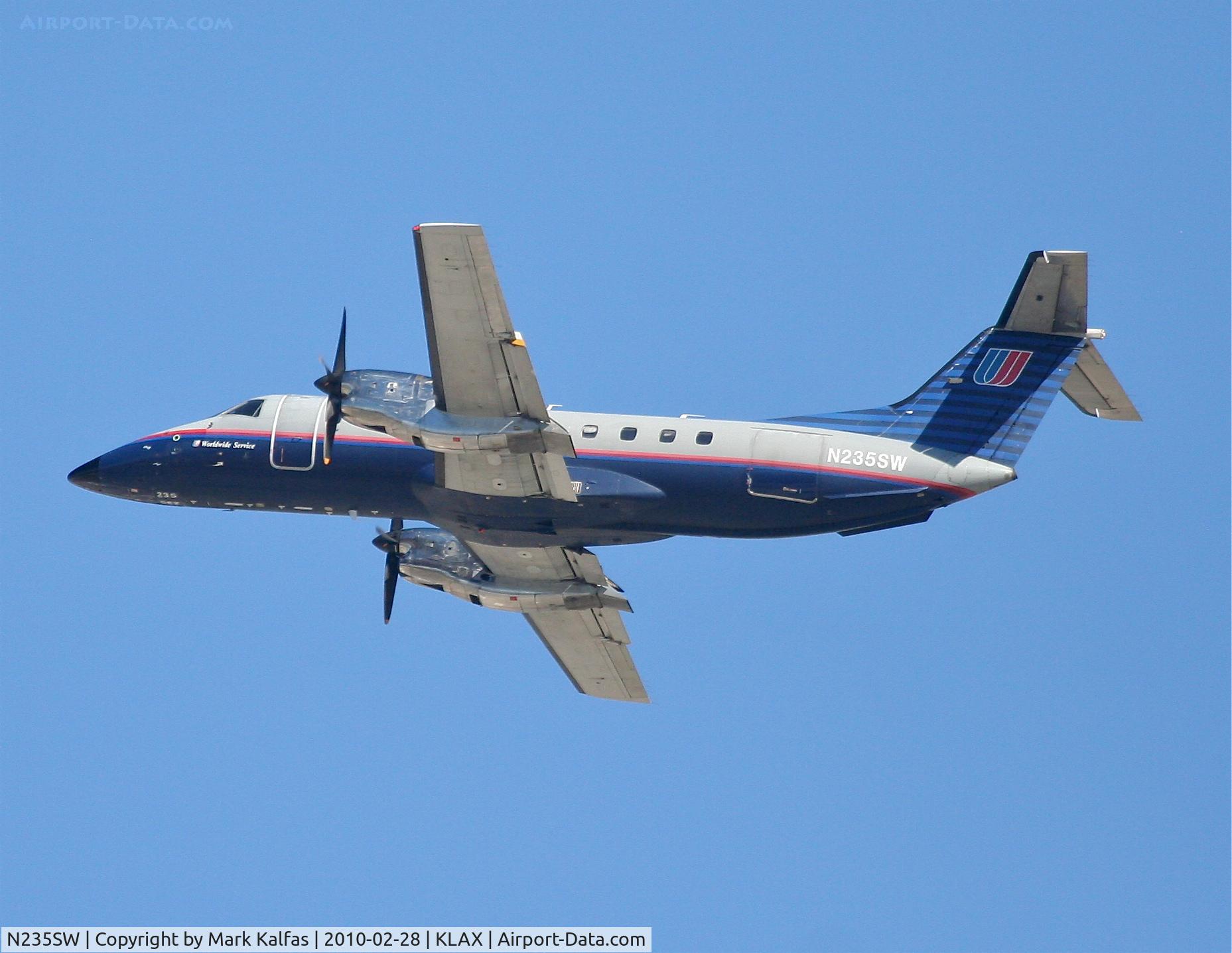 N235SW, Embraer EMB-120ER Brasilia C/N 120310, SkyWest Embraer EMB-120ER, SKW6385 25R departure KLAX en route to KSBP.