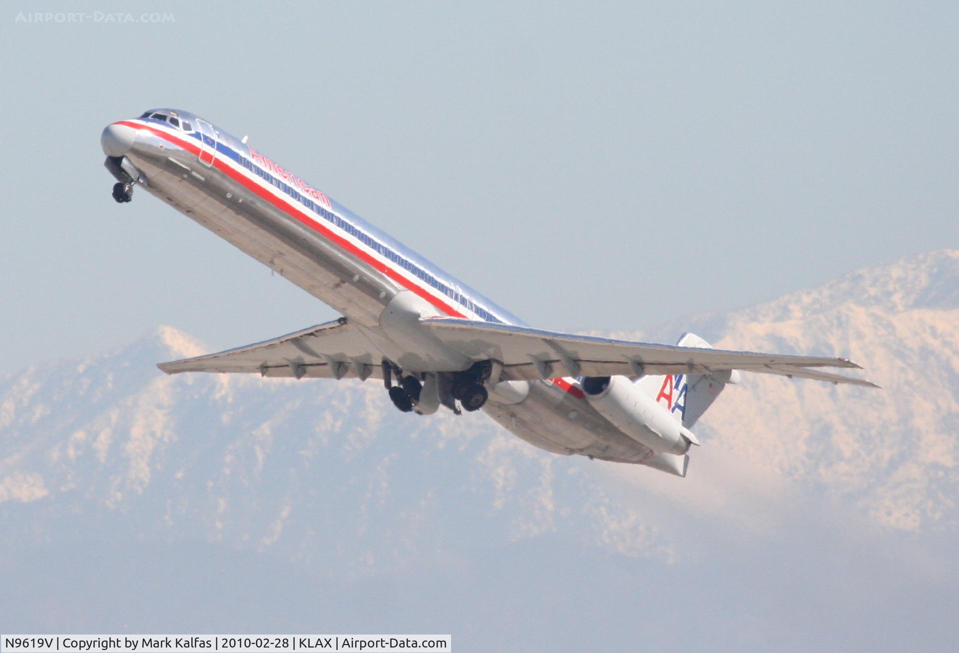 N9619V, 1997 McDonnell Douglas MD-83 (DC-9-83) C/N 53566, American Airlines Mcdonnell Douglas DC-9-83(MD-83), AAL237 25R departure for MMSD (Los Cabos).