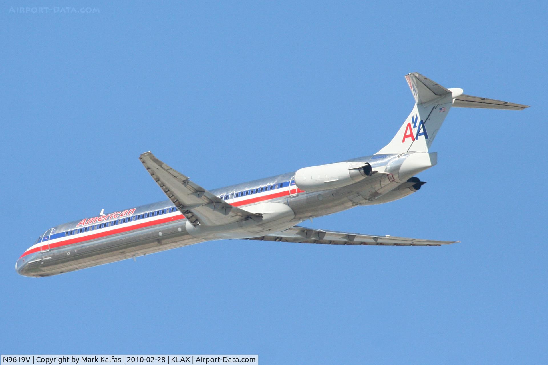 N9619V, 1997 McDonnell Douglas MD-83 (DC-9-83) C/N 53566, American Airlines Mcdonnell Douglas DC-9-83(MD-83), AAL237 25R departure for MMSD (Los Cabos).