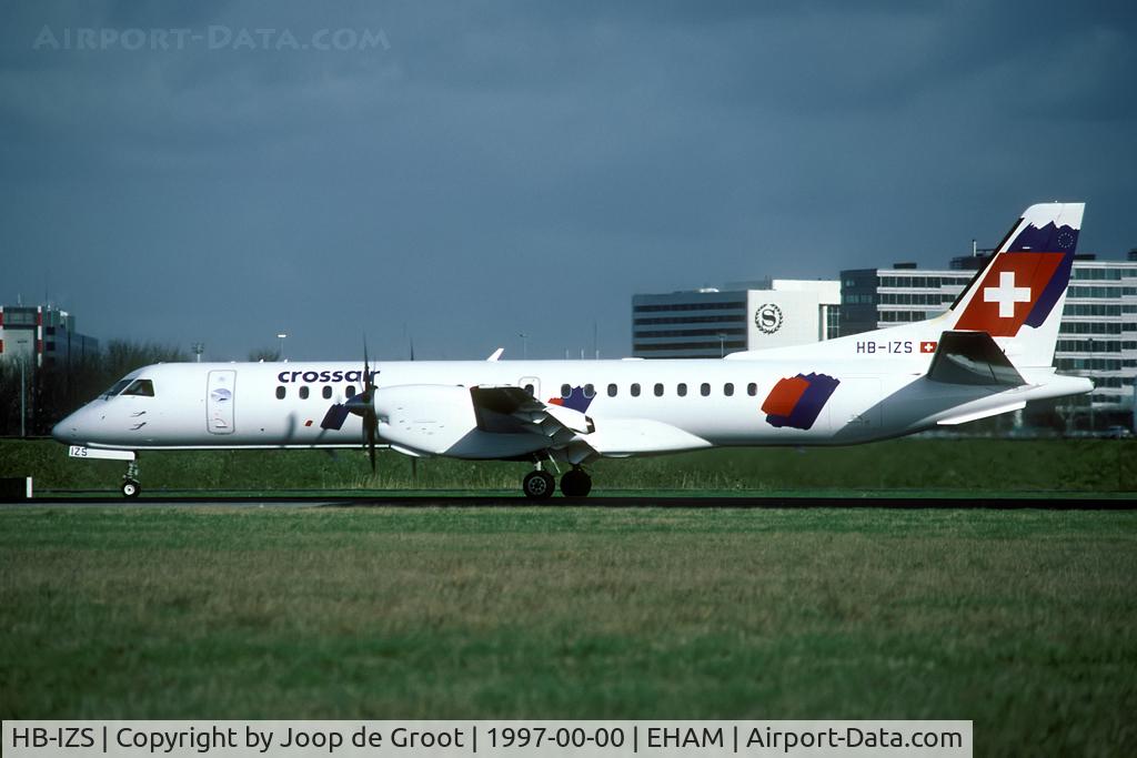 HB-IZS, 1996 Saab 2000 C/N 2000-035, Crossair at Schiphol