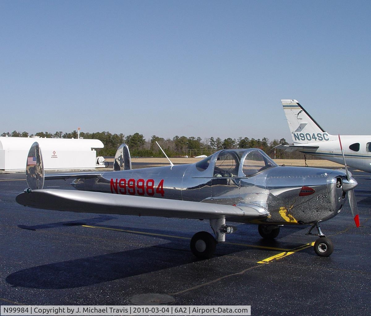 N99984, 1946 Erco 415C Ercoupe C/N 2607, Look at that shine.  Parked on ramp at 6A2.
