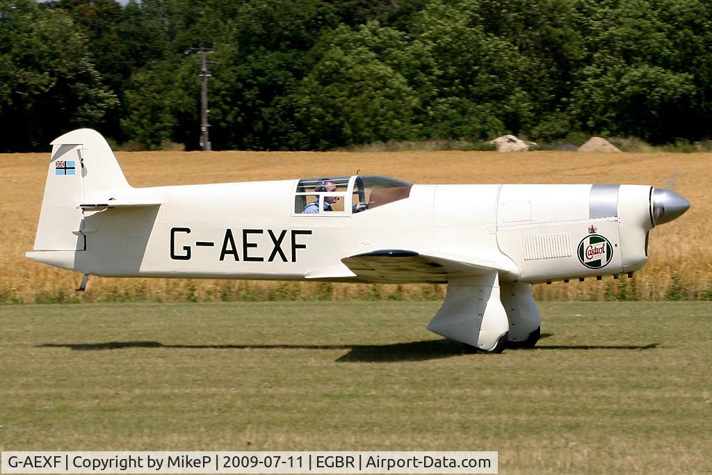 G-AEXF, 1936 Percival E-2H Mew Gull C/N E22, Classic Aircraft seen here departing from Runway 29.