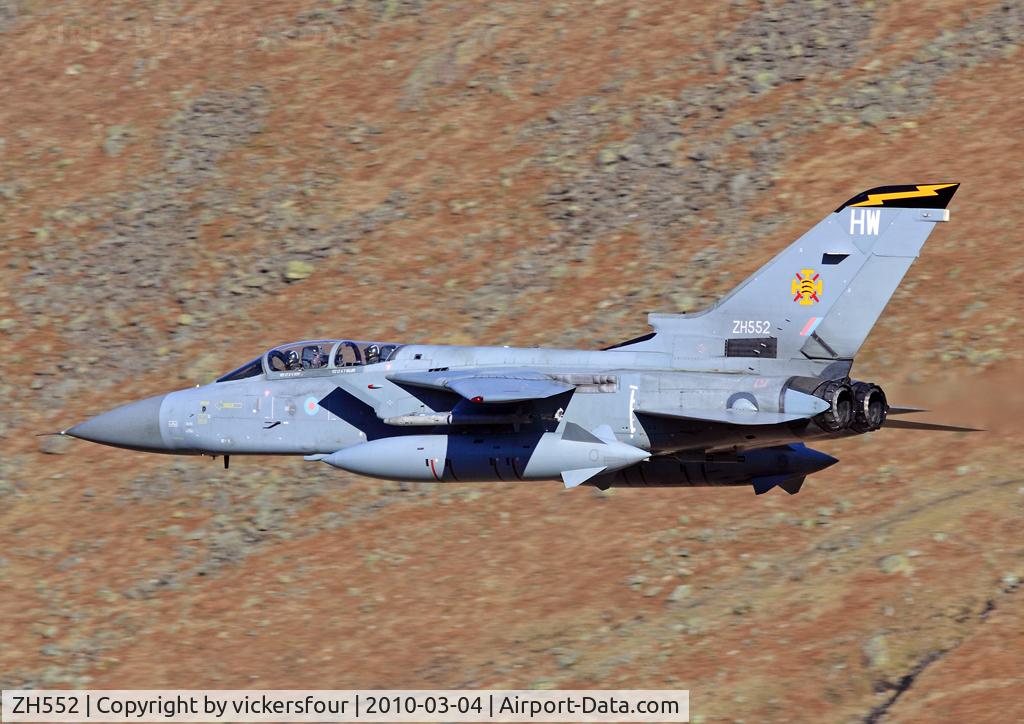 ZH552, Panavia Tornado F.3 C/N 922/AT044/3463, Royal Air Force Tornado F3 (c/n AT044). Operated by 111 Squadron, coded 'HW'. Dunmail Raise, Cumbria.