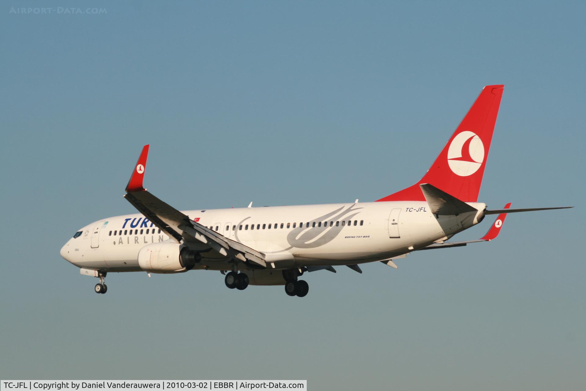 TC-JFL, 1999 Boeing 737-8F2 C/N 29774/269, Flight TK1937 is descending to RWY 25L