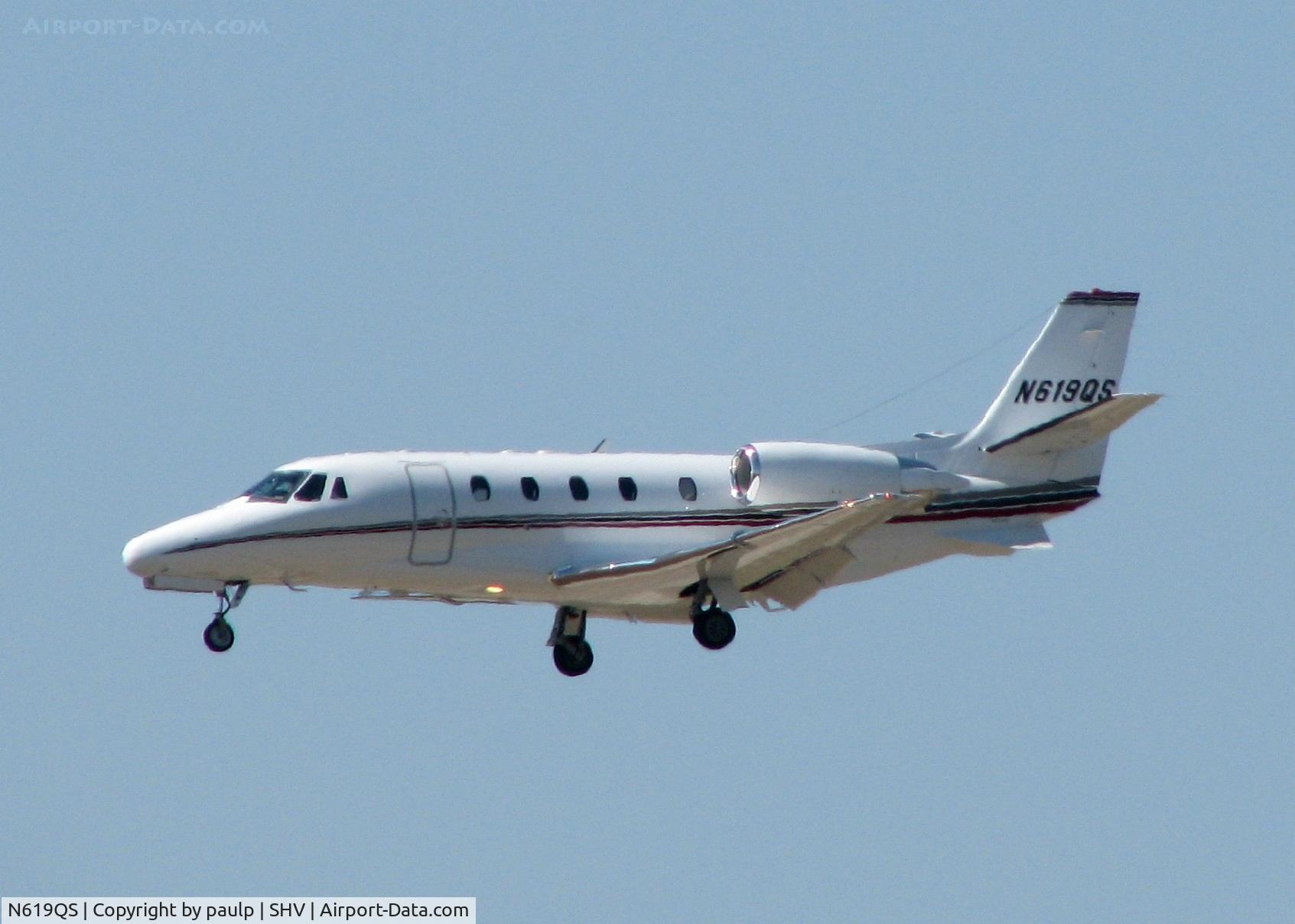 N619QS, 2005 Cessna 560XLS Citation Excel C/N 560-5562, Landing on runway 14 at Shreveport Regional.