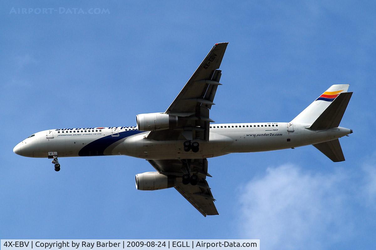 4X-EBV, 1993 Boeing 757-258 C/N 26054, Boeing 757-258 [26054] (Sun d'Or International Airlines) Home~G 24/08/2009. On Finals 27R. 