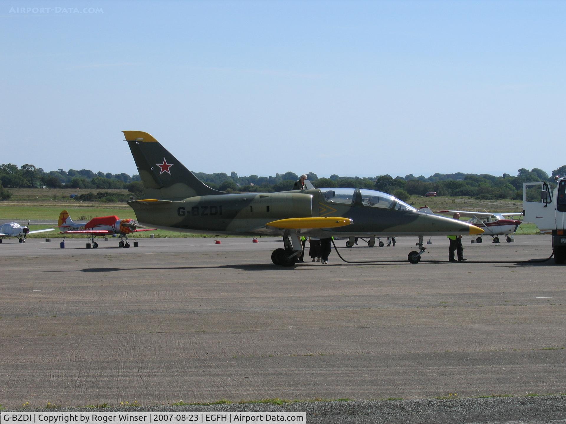 G-BZDI, 1968 Aero L-39C Albatros C/N 031822, Visiting L-39 Albatros taking on fuel.