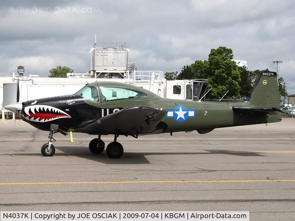 N4037K, 1947 North American Navion (NA-145) C/N NAV-4-1037, Arriving in Binghamton