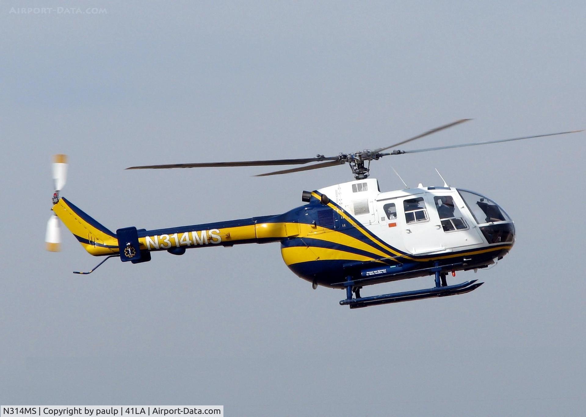 N314MS, 1988 MBB Bo-105S C/N S-772, At Metro Aviation / Downtown Shreveport.