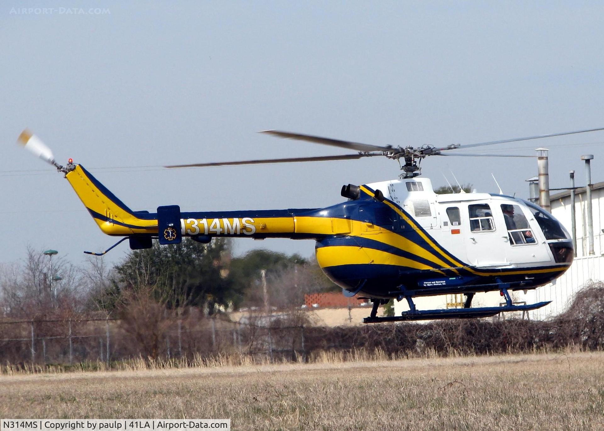 N314MS, 1988 MBB Bo-105S C/N S-772, At Metro Aviation / Downtown Shreveport.