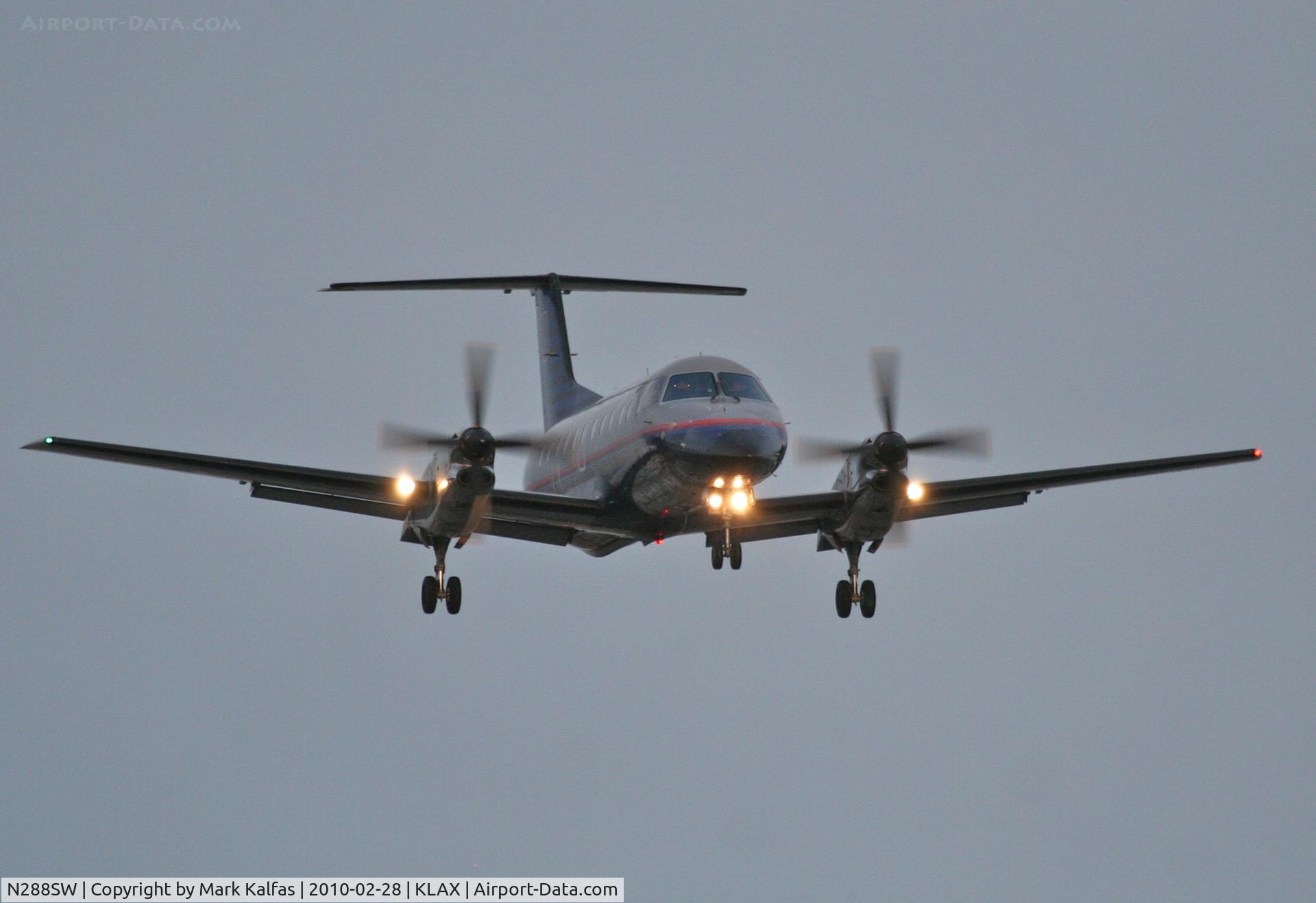 N288SW, 1996 Embraer EMB-120ER Brasilia C/N 120316, SkyWest Embraer EMB-120ER, SKW79Z from KBLF, 24R approach KLAX.