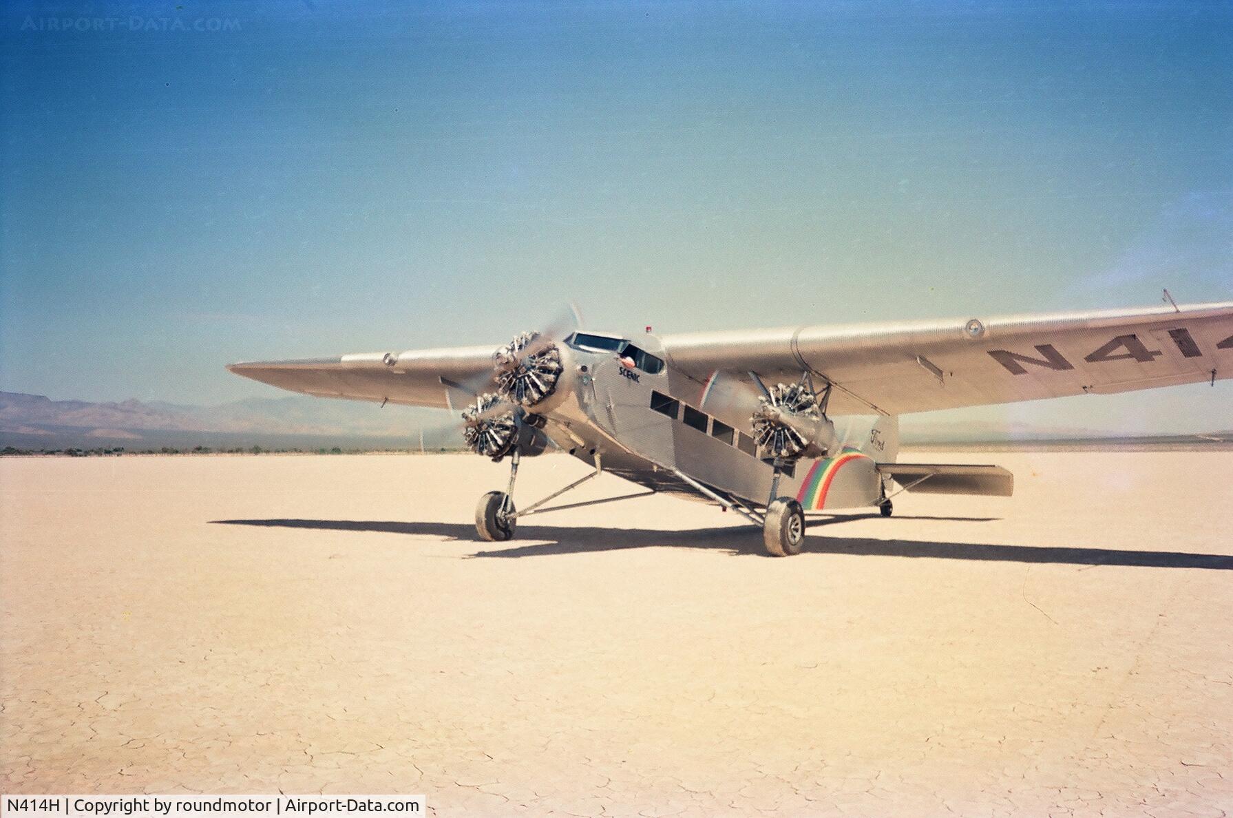 N414H, 1929 Ford 5-AT-C Tri-Motor C/N 74, Dry Lake south of Las Vegas