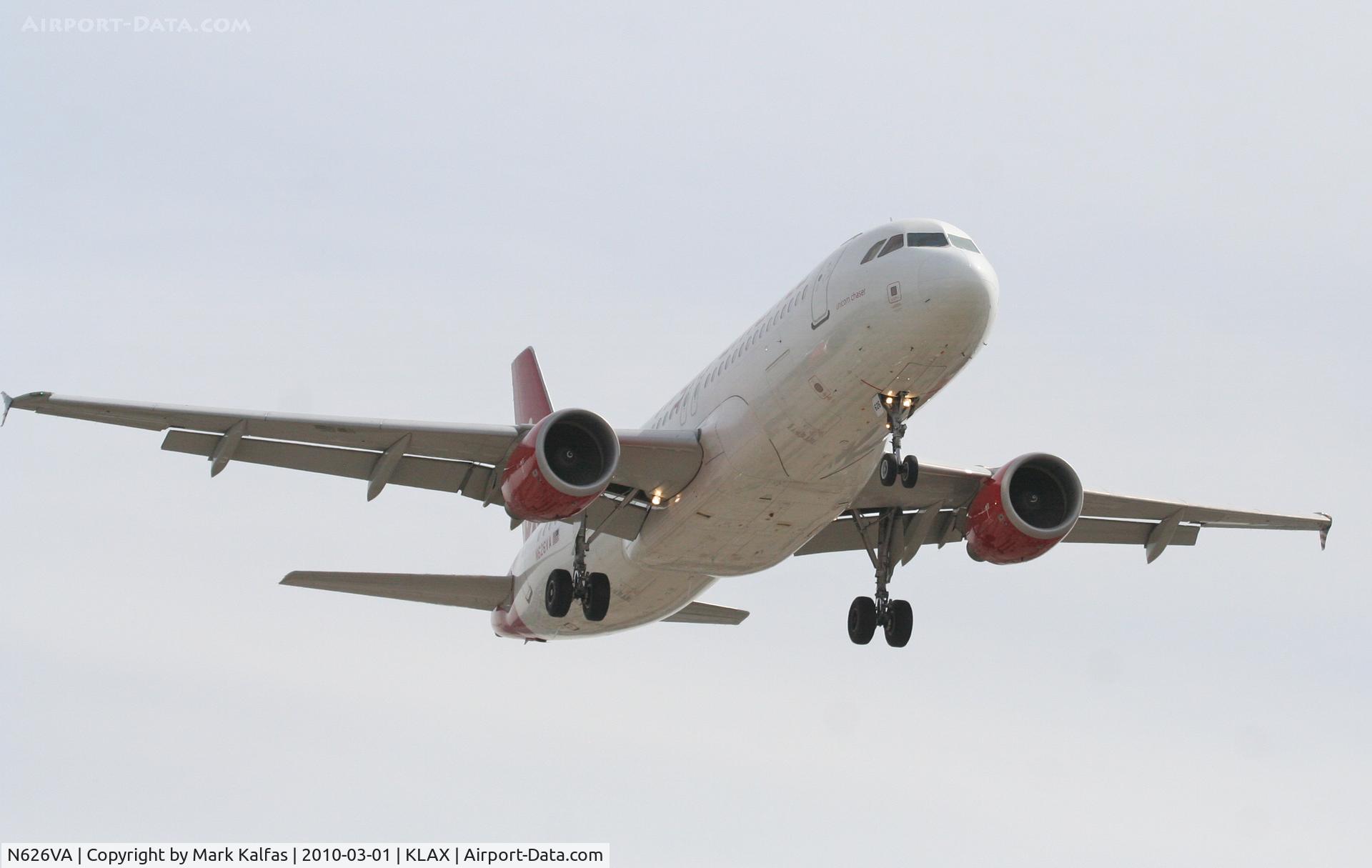 N626VA, 2006 Airbus A320-214 C/N 2830, Virgin America Airbus A320-214, VRD403 arriving from KJFK 24R KLAX.