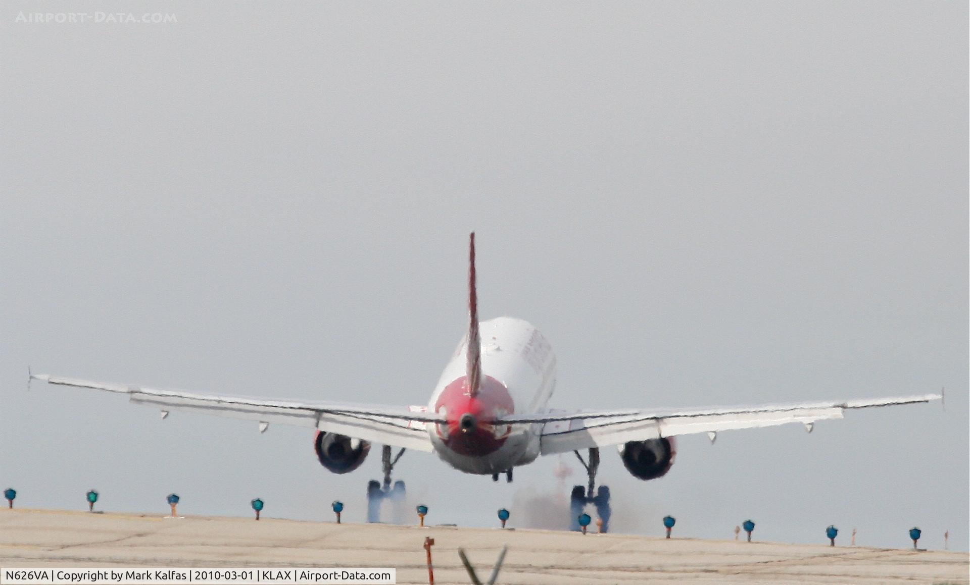 N626VA, 2006 Airbus A320-214 C/N 2830, Virgin America Airbus A320-214, VRD403 arriving from KJFK 24R KLAX.