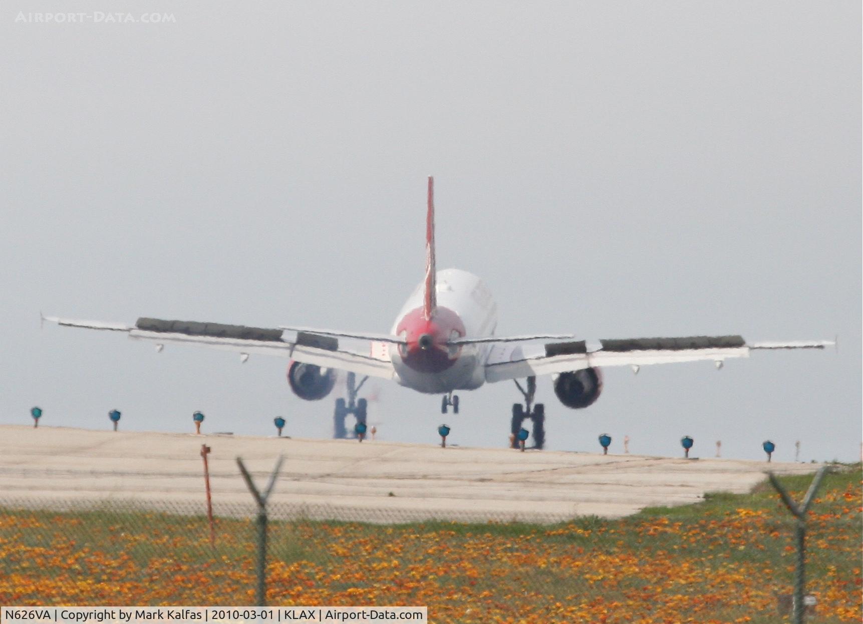 N626VA, 2006 Airbus A320-214 C/N 2830, Virgin America Airbus A320-214, VRD403 arriving from KJFK 24R KLAX.