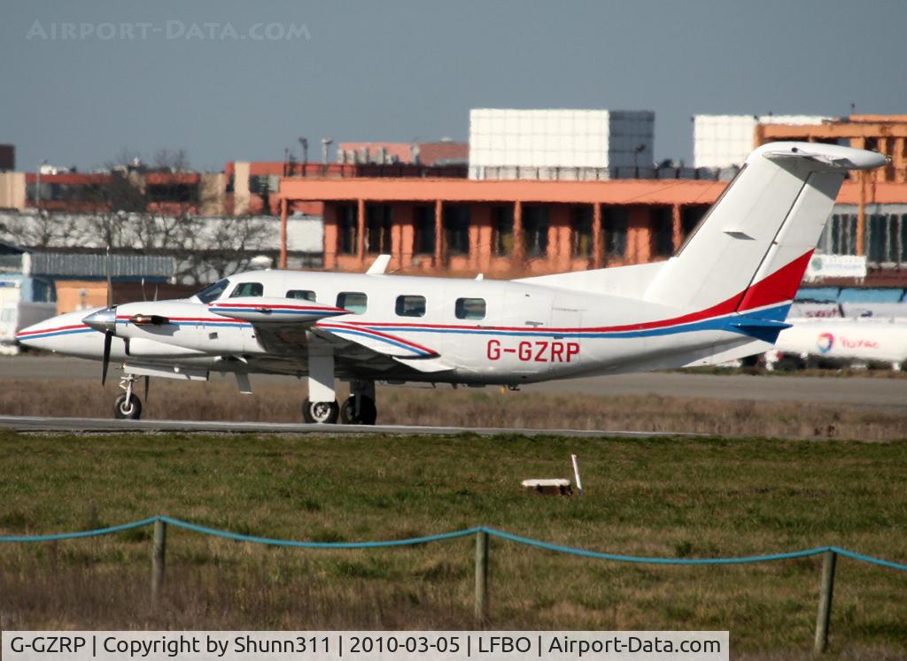 G-GZRP, 1984 Piper PA-42-720 Cheyenne IIIA C/N 42-5501011, Lining up rwy 32R for departure in other c/s than my last shoot of him...
