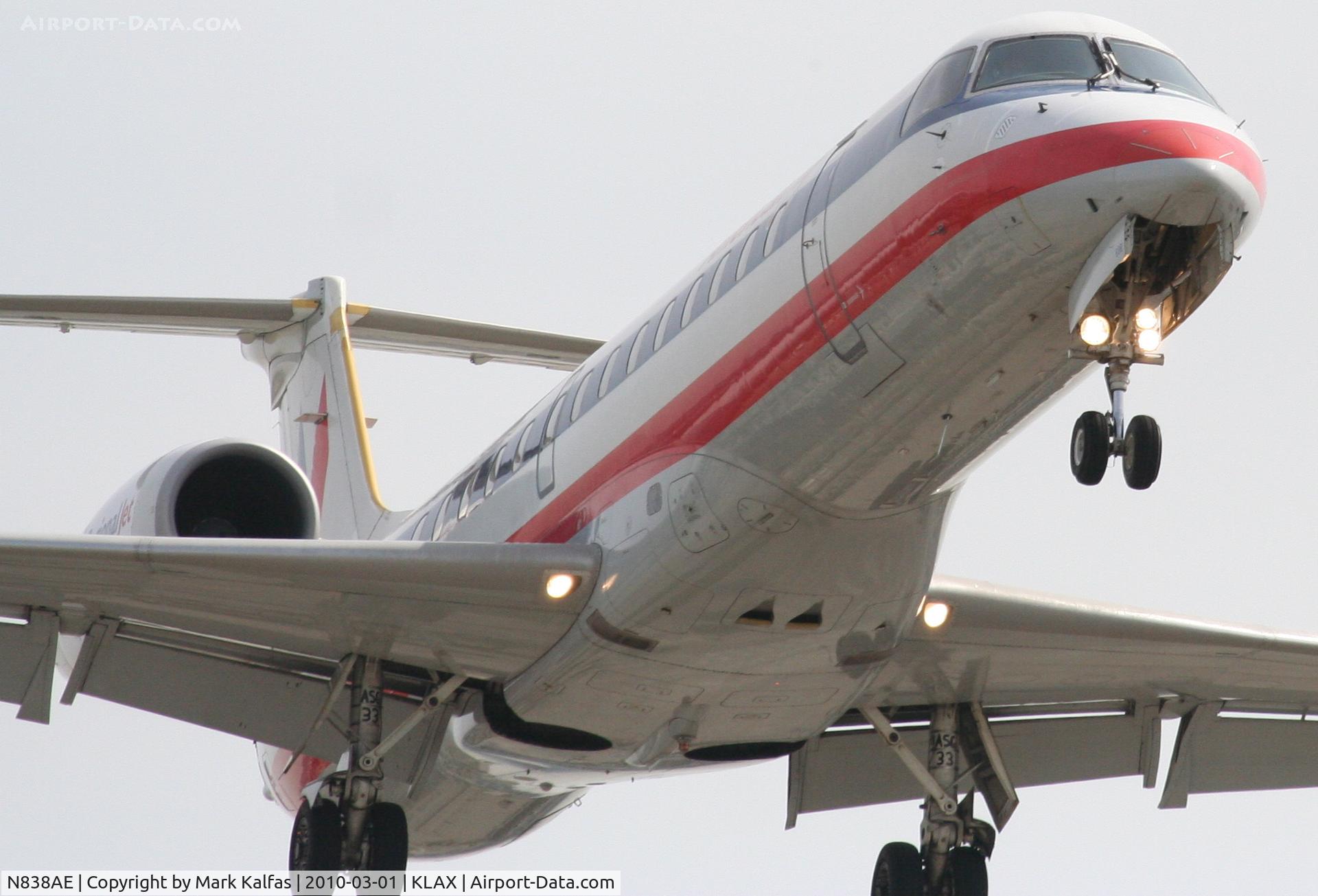 N838AE, 2002 Embraer ERJ-140LR (EMB-135KL) C/N 145651, American Eagle Embraer EMB-135KL, EGF3115 arriving from SJC 24R KLAX.
