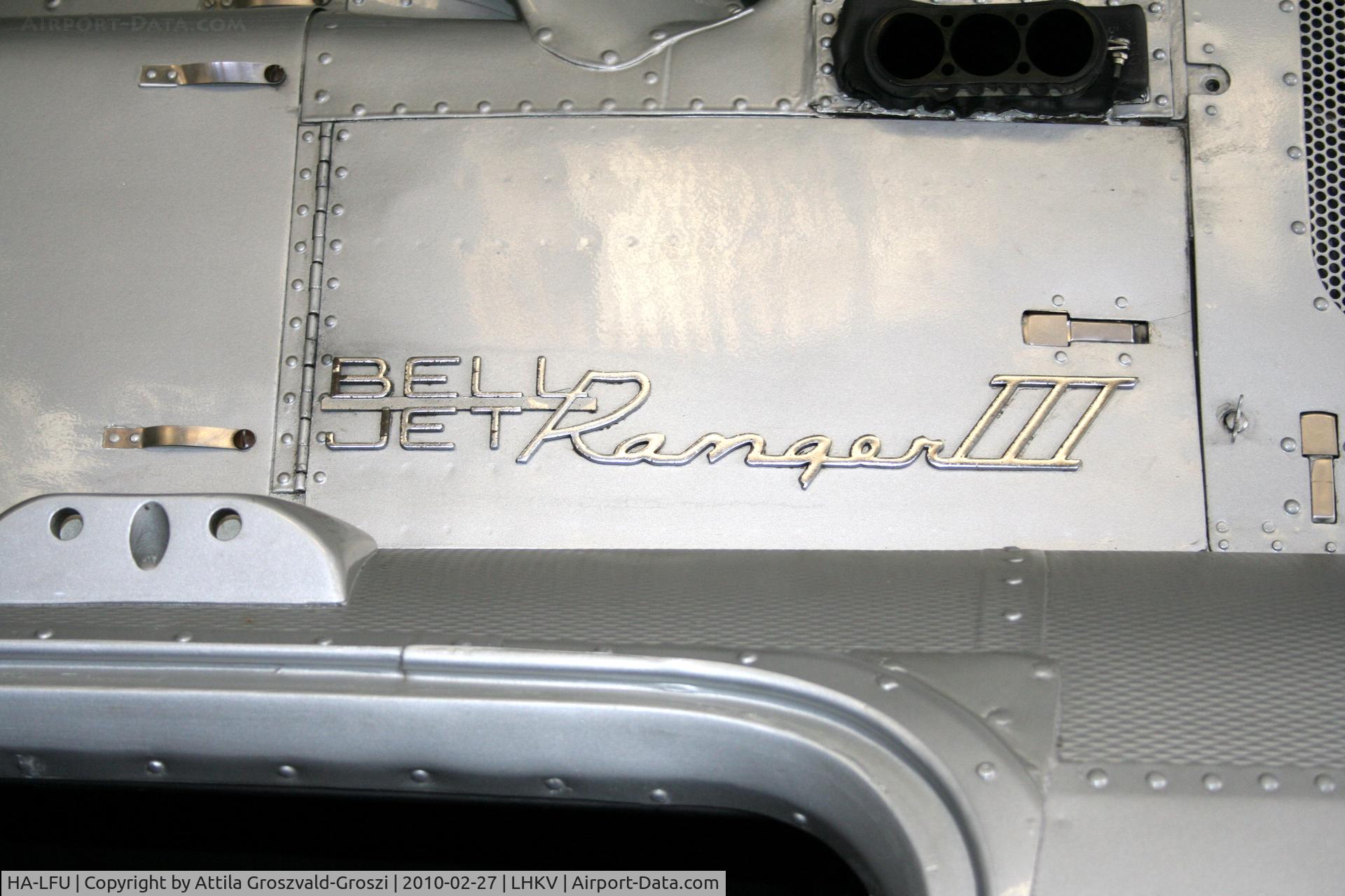 HA-LFU, 1978 Bell 206B JetRanger III C/N 2512, Hungary-Kaposújlak airport hangar - Bell emblem.